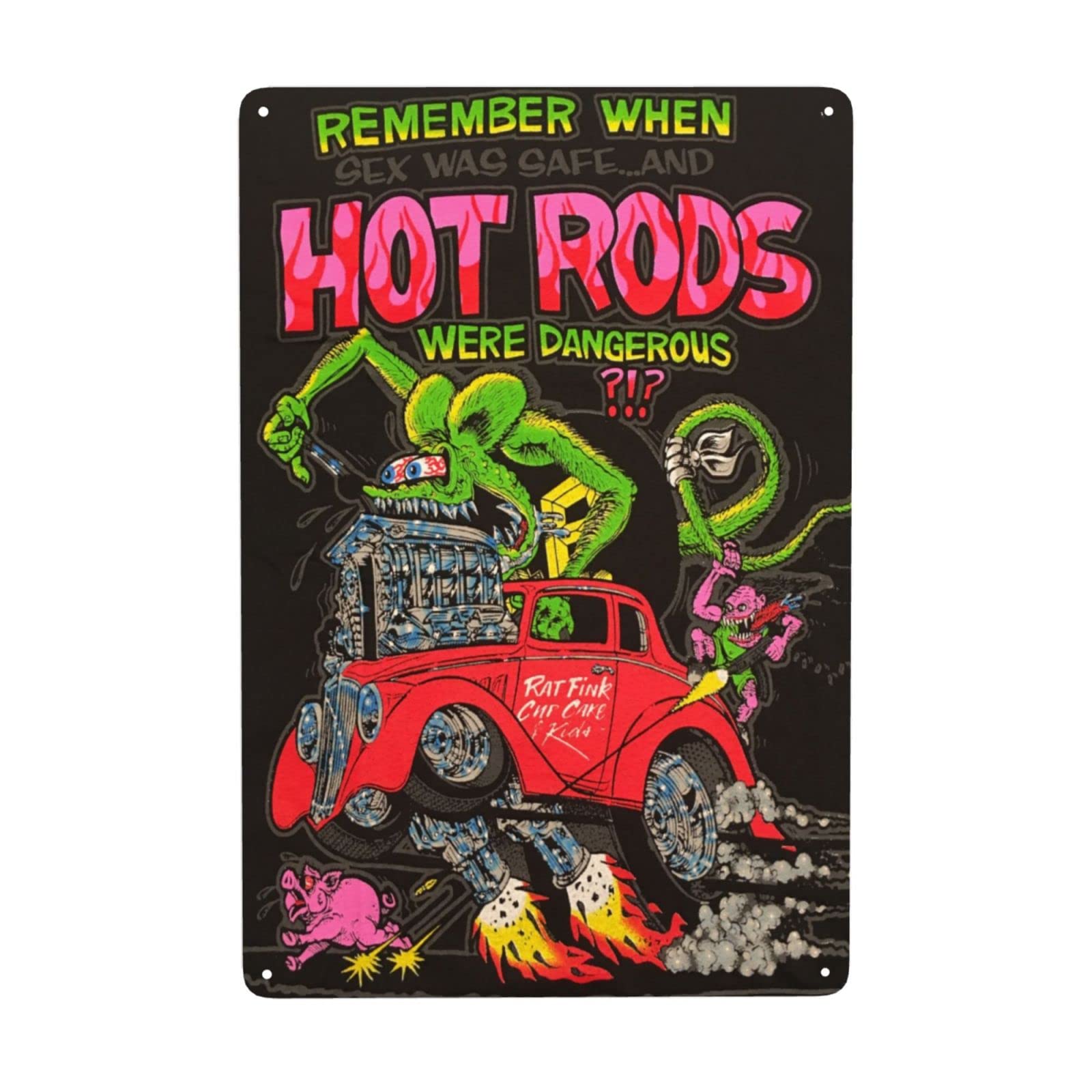 Brass Weight Plate - Lbhsmn Rat Fink Tin Sign علامات