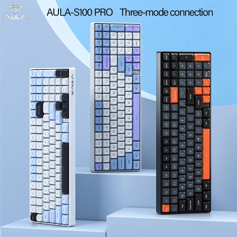 Gaming Keyboard Hot Swappable - لوحة مفاتيح ميكانيكية لاسلكية AULA S100Pro،