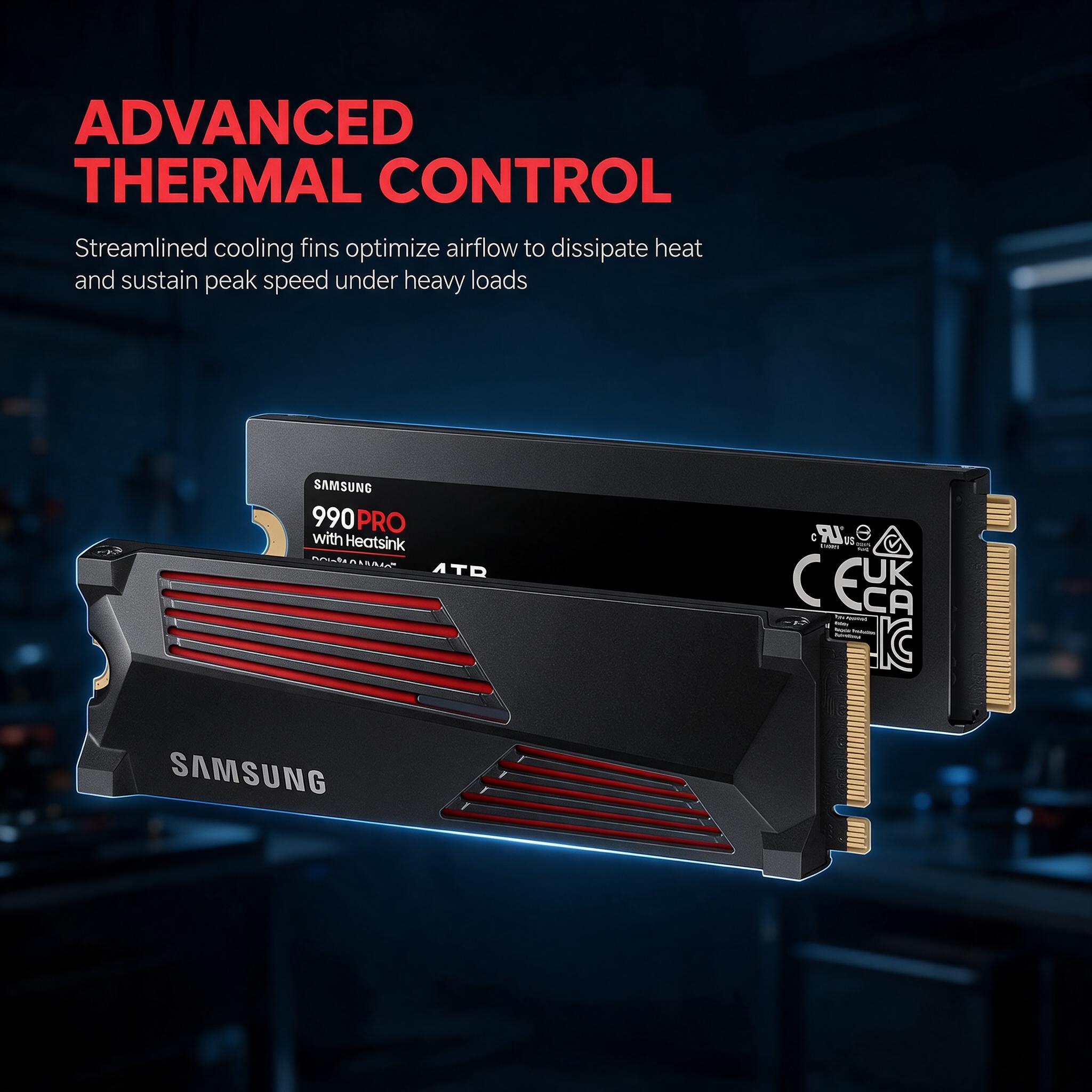 سامسونج 990 برو مع مبدد حراري  - مراجعة Samsung Ssd 990 Pro وسعره