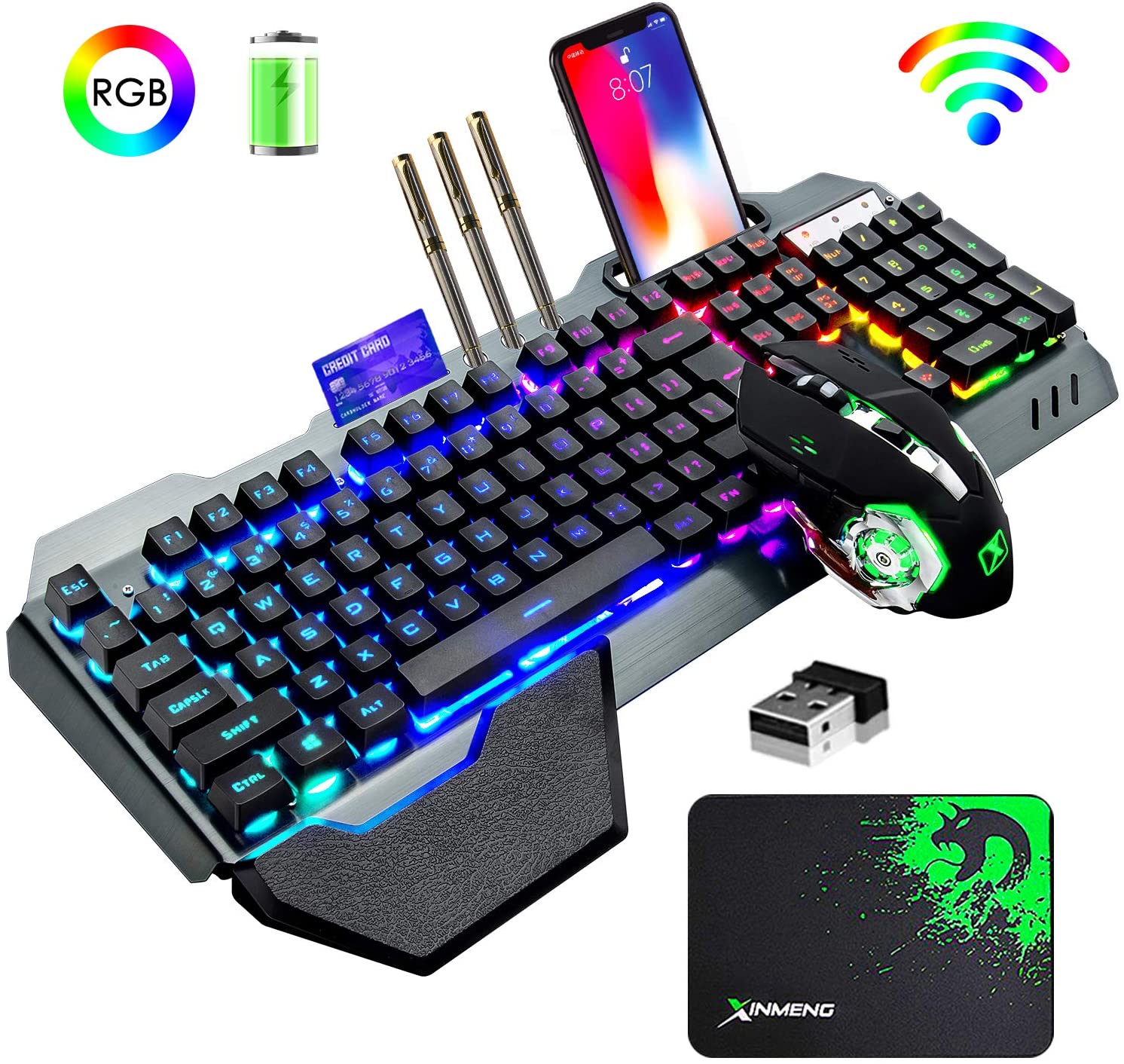 مجموعة لوحة مفاتيح وماوس لاسلك - مراجعة Gaming Keyboard Mouse Combo وسعره