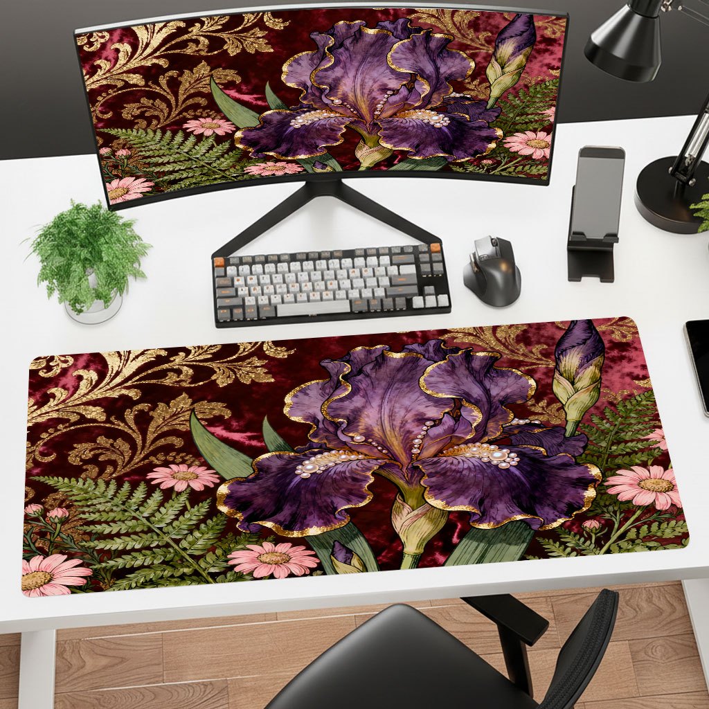 لوحة ماوس بنفسجية بنقوش زهور م - مراجعة Gaming Keyboard Brand وسعره