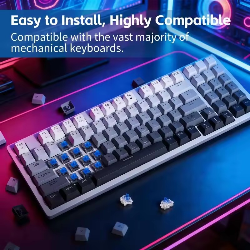 10/30 قطعة، مفاتيح ميكانيكية ب - مراجعة Keyboard Gaming Blue Switch وسعره