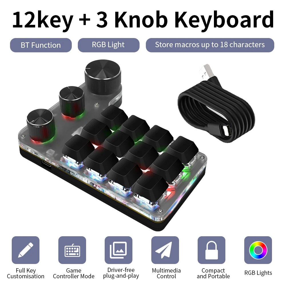 لوحة مفاتيح مخصصة لبرمجة البلو - مراجعة Gaming Keyboard Mini Mechanical وسعره
