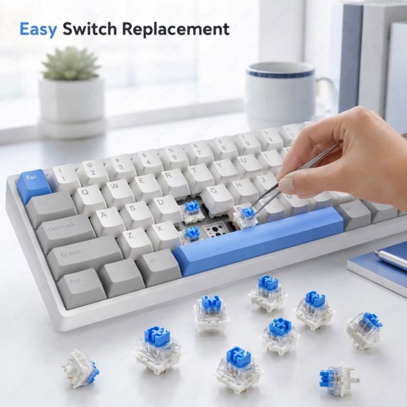 دي تي 21 100 قطعة من مفاتيح لو - مراجعة Keyboard Gaming Blue Switch وسعره